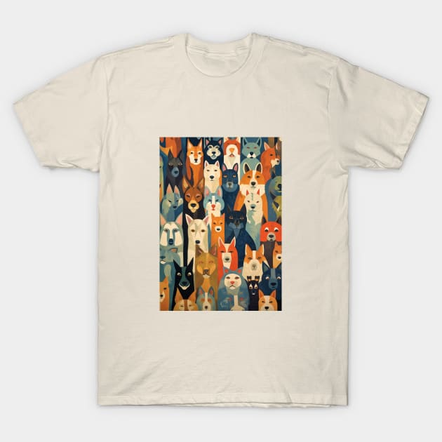 Cats n Dogs Retro Pattern T-Shirt by Retro Travel Design